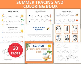 zomertraining, traceerstrips zomer, zomerlijnen overtrekken, handschriftoefening, fijne motoriek, voorschrijven, zomerwerkbladen prek