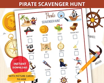 Pirate Scavenger Hunt,Pirate party Games,Pirate treasure hunt,Pirate birthday Party,pirate activities,pirate adventure,pirate game for prek