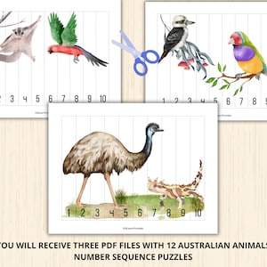 Australian Animals Number Puzzles,animals Number Sequence,australia ...