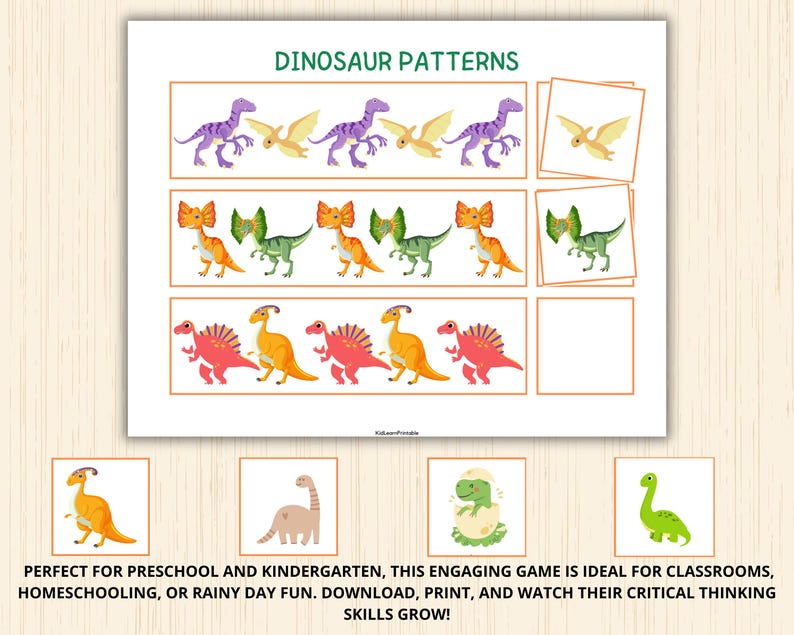 Dinosaur Patterns,what Comes Next,dinosaurs Worksheet,pattern Activity ...