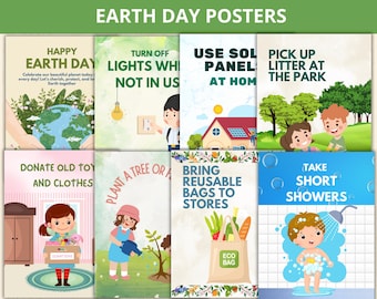 Earth Day Posters,Earth Day Bulletin Board,Environmental Awareness Classroom Decor,Earth Day Bulletin Board Set,Save the Planet posters kids