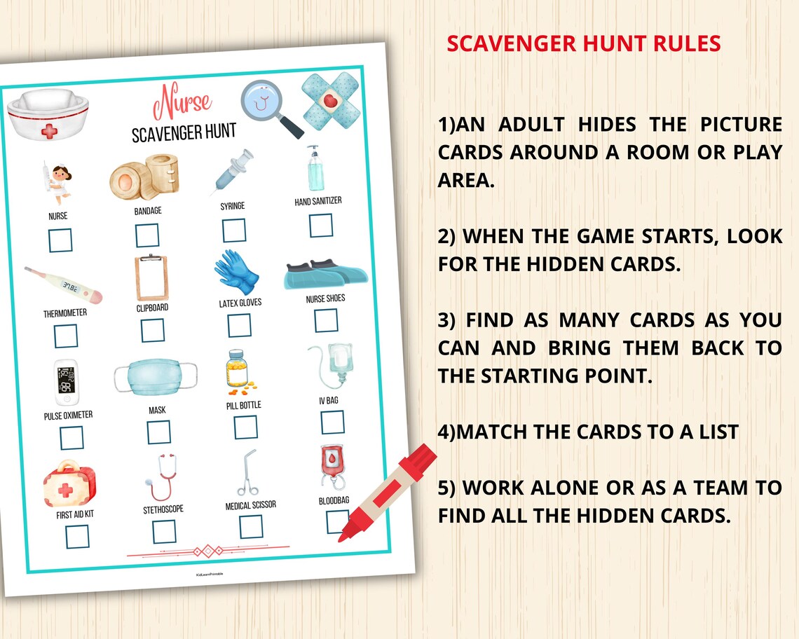 Nurse Scavenger Hunt,medical Scavenger Hunt,nurse Activities,nurse ...