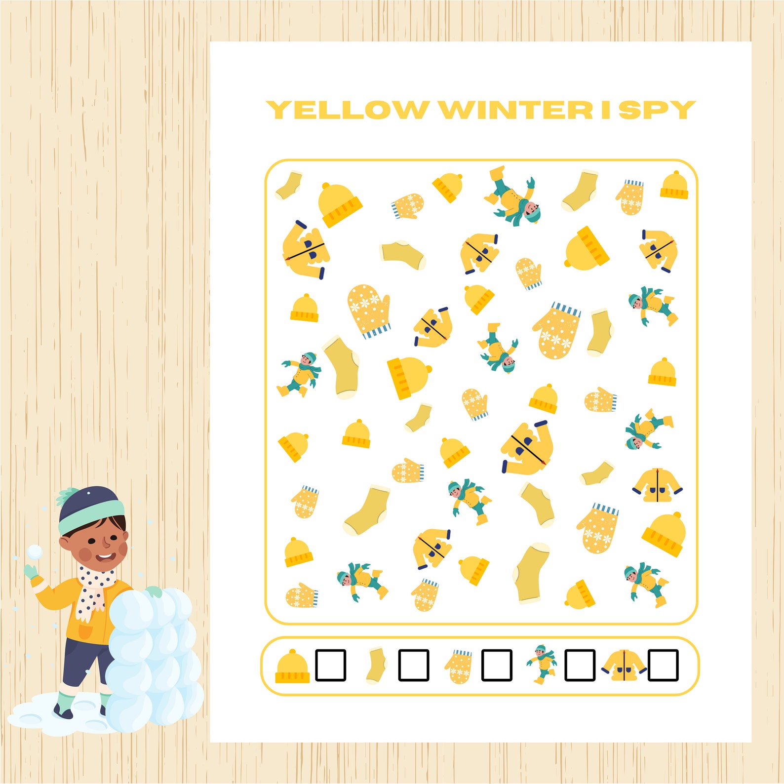 Winter I Spy Printable Games.Winter Aktivität,Spiel,Party Spiel,Suchen ...