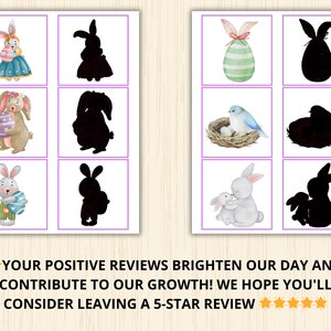 Easter Shadow Matching Cards,preschool Printable Shadow,easter Match ...