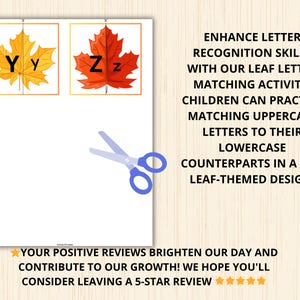 Autumn leaves Uppercase & Lowercase Matching Puzzles