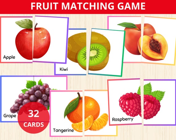 Fruit Puzzles,fruits Matching Cards Game,symmetry Puzzle,symmetry