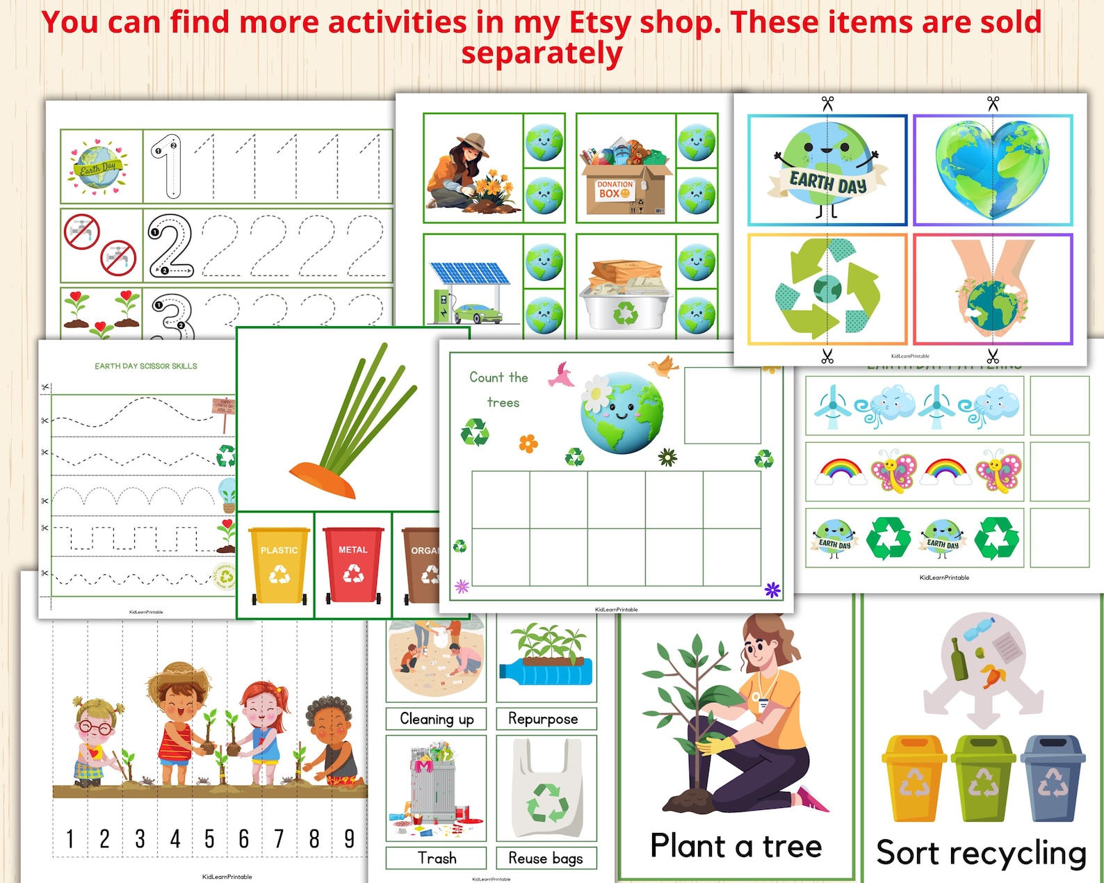 Earth Day Count and Clip Cards,numbers 1-20,counting Cards, Earth Day ...