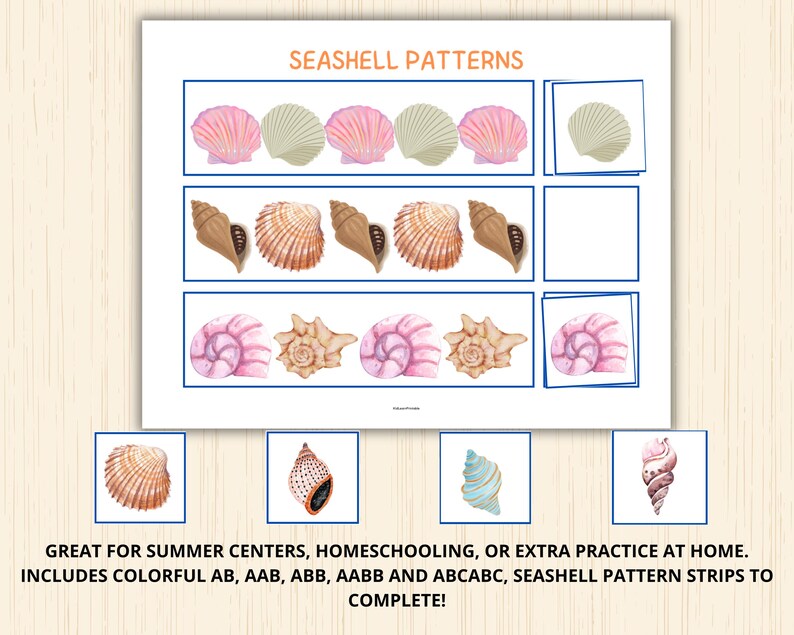 Seashell Patterns,what Comes Next,ocean Animal Matching,sea Animal ...