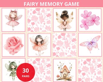 Fairy memory game,fairy party game,fantasy memory game,memory game for kids,fairy birthday party games,slumber party games,garden fairy game