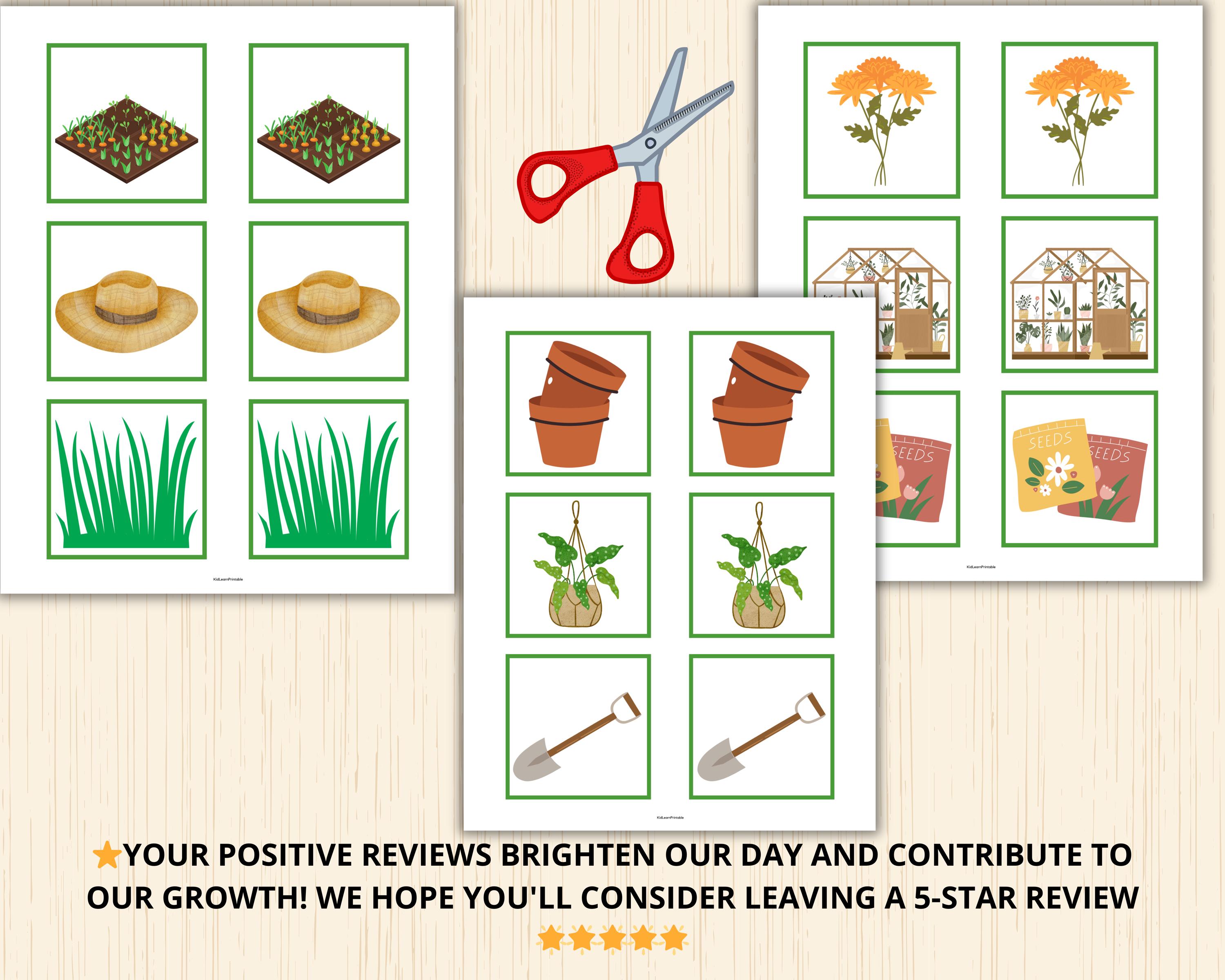 Spring Garden Memory Game for Kids: Matching Activity (PDF Pattern) - Etsy