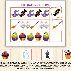 Halloween Patterns,halloween Montessori,pattern Worksheet,homeschool ...