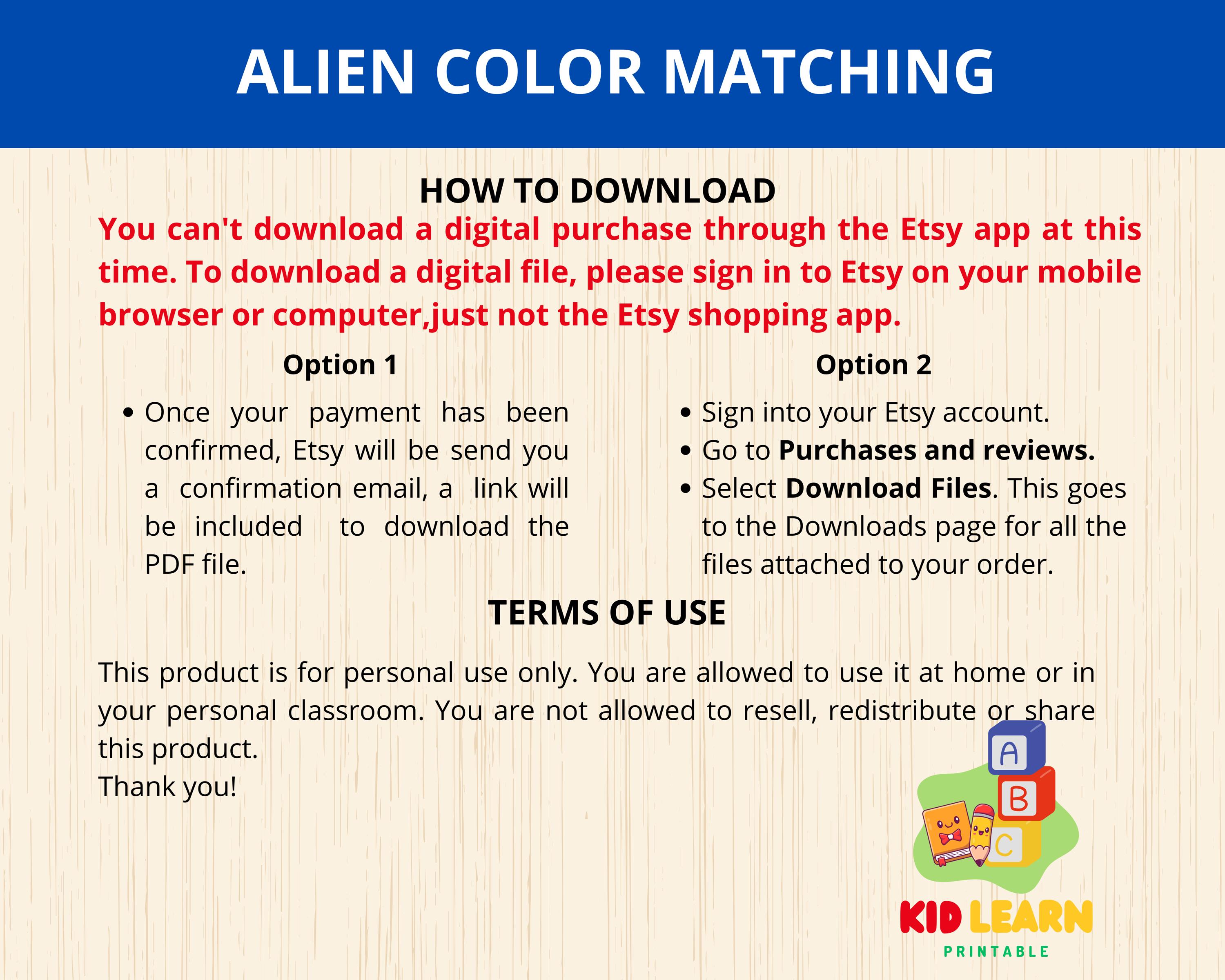 Aliens Color Matching,space Busy Book,space Unit Study,color Match Game ...