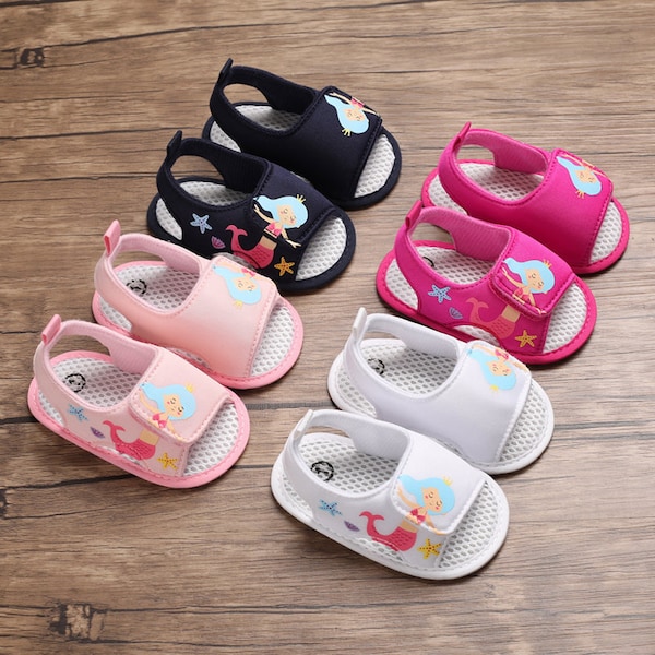Baby Shoes, Baby Girls Summer Mermaid  Sandals Outdoor Beach Anti-Slip Rubber Soft Sole Newborn Toddler First Walker Shoes