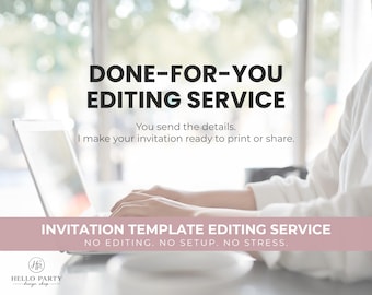Complemento de servicio de edición, invitación personalizada, editar mi plantilla