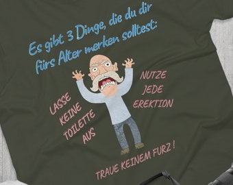 Herren T-Shirt mit Aufdruck; lustig; über das Alter