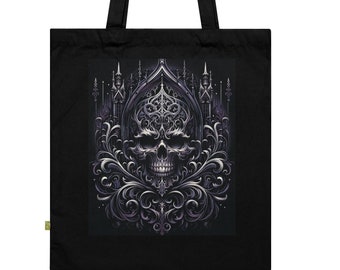 Tragetasche im Gothic Style / Canvas-Beutel in schwarz