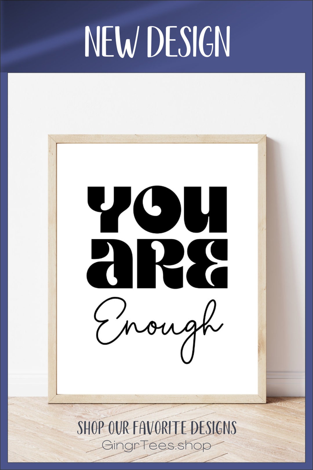 You Are Enough Printable Wall Art Inspirational Typography Decor ...