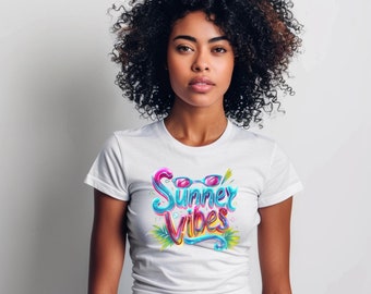 Summer Vibes T-Shirt PNG: Beach Vacation Design (Digital Download)