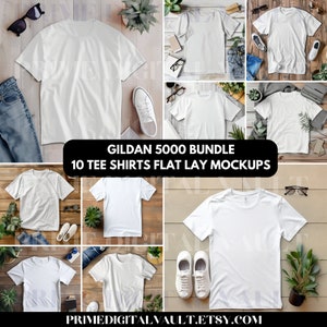 Gildan 5000 Tee Shirts Mockups, Gildan 5000 Essentials Bundle, Popular High-Quality Tee Shirt Mock-ups, t-shirt mockups Bundles