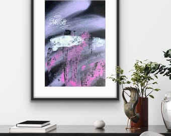 Colorful Street Art Decor – Starlight | Spray Paint & Posca Artwork | Urban Wall Art by YRT.studio