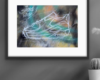 Sneaker Graffiti Wall Art Printable – Sneaker Lover | Urban Street Art Wall Poster | Sneaker Inspired Digital Download by YRT.studio