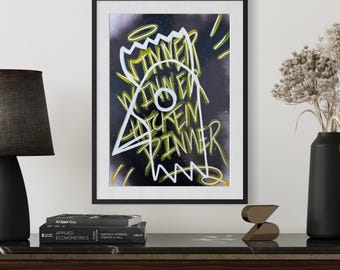 Colorful Street Art Decor Urban Graffiti Art Printable – Winner Winner Chicken Dinner | Street Art Poster | by YRT.Studio