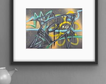 Urban Graffiti Drawing – Space Jam | Colorful Abstract Street Art | Posca Line Art Illustration by YRT.studio
