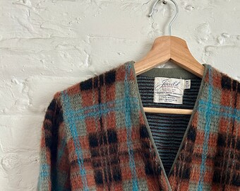 1960's Plaid Jersild Mohair Cardigan