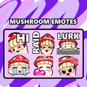 Cute Mushroom Emote | Twitch Youtube Discord | Emote Pack