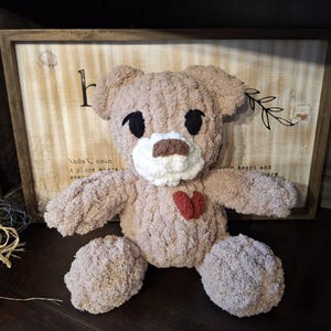 Chunky Knit Teddy Bear toy doll  stuffed soft chenille finger knit animal