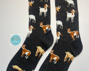 Calcetines con estampado de cabra, calcetines novedosos, calcetines de animales, relleno de medias, regalo de Navidad, Navidad, regalos de papá, regalos de cumpleaños, envío gratuito, vendedor del Reino Unido