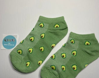 Avacado Ankle Print Socks, Novelty Socks, Cherry Socks, Strawberry, Easter, Mum, Sister Gifts, Birthday Gifts, Free Shipping, UK Seller