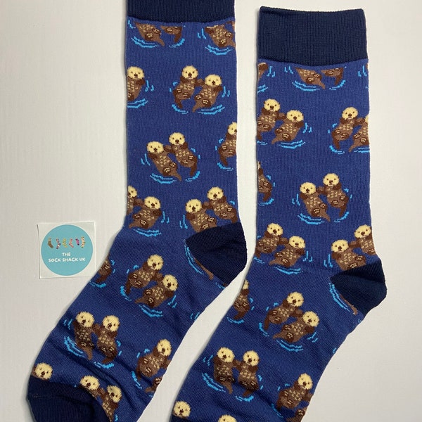 Chaussettes à imprimé castor, Chaussettes fantaisie, Chaussettes pour bas de Noël, Cadeau de Noël, Noël, Cadeaux papa, Cadeaux d'anniversaire, Livraison gratuite, Vendeur britannique