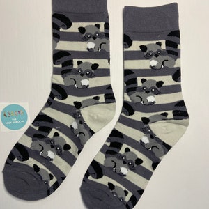 Chaussettes à imprimé raton laveur, Chaussettes fantaisie, Chaussettes pour bas de Noël, Cadeau de Noël, Noël, Cadeaux papa, Cadeaux d'anniversaire, Livraison gratuite, Vendeur britannique