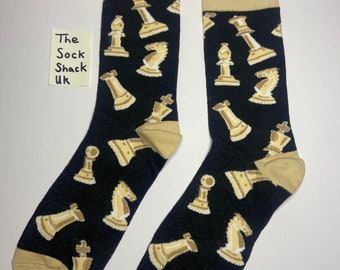 Chess Print Socks, Novelty Socks, Animal Socks, Stocking FIller, Xmas Gift, Christmas, Dad GIfts, Birthday Gifts, Free Shipping, UK Seller