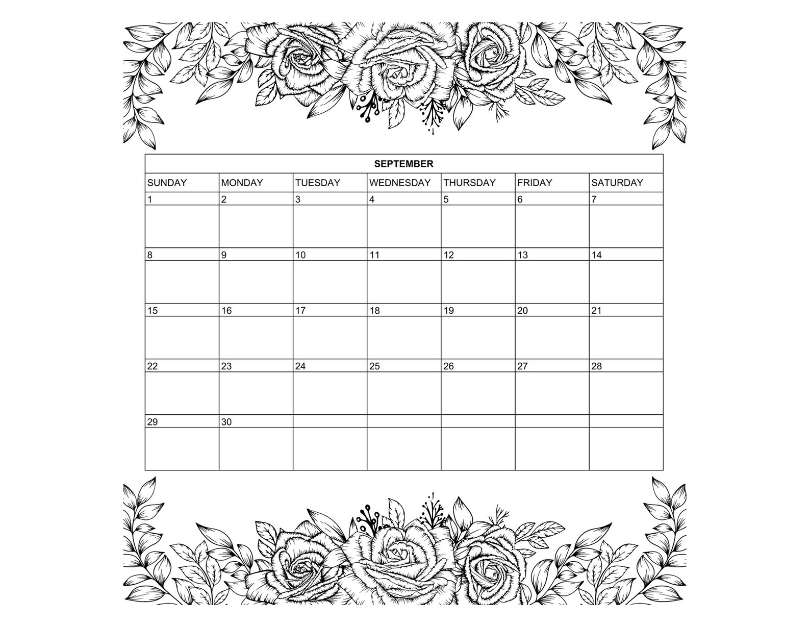 Flower Coloring Book Calendar Printable Download - Etsy