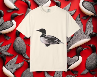 Loon Bird Unisex T-Shirt, Casual Nature Tee, Wildlife Lover Gift, Eco-Friendly Apparel, Summer Outfit, Birdwatching Shirt
