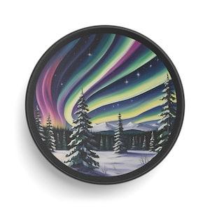 Rondelle de hockey aurore boréale, cadeau unique pour les amateurs de hockey, décoration de sports d&#39;hiver, amateurs de plein air, cadeau de Noël