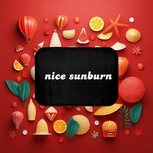Funny Bath Mat - Nice Sunburn, Beach House Decor, Summer Gift, Bathroom Accessory, Humorous Home Decor, Spa Gift