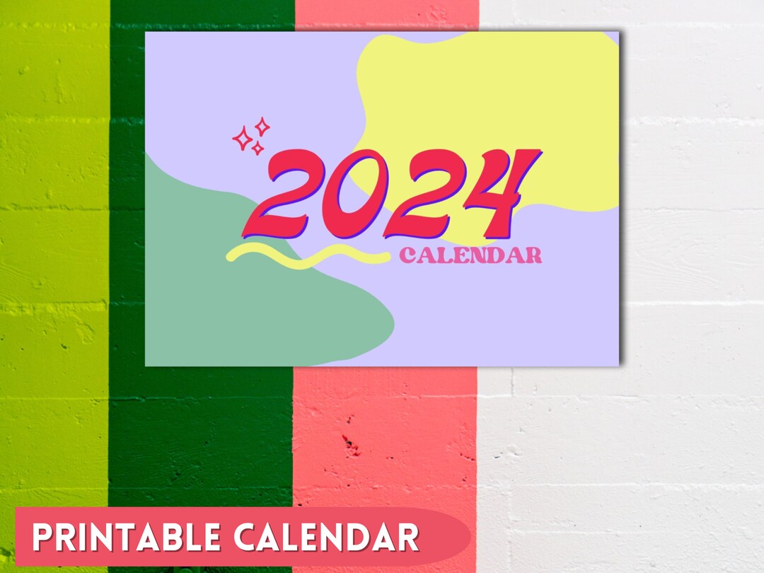 2024 Printable Calendar A4 Landscape Digital or Printable Etsy