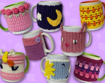 Handmade Crocheted Mug Cozy | Mug Cosies | Cup Holder | Cup Warmer | Cup Sweater | Mug Cosy | 100% Cotton | Gift Idea | Crochet Gift | Knit