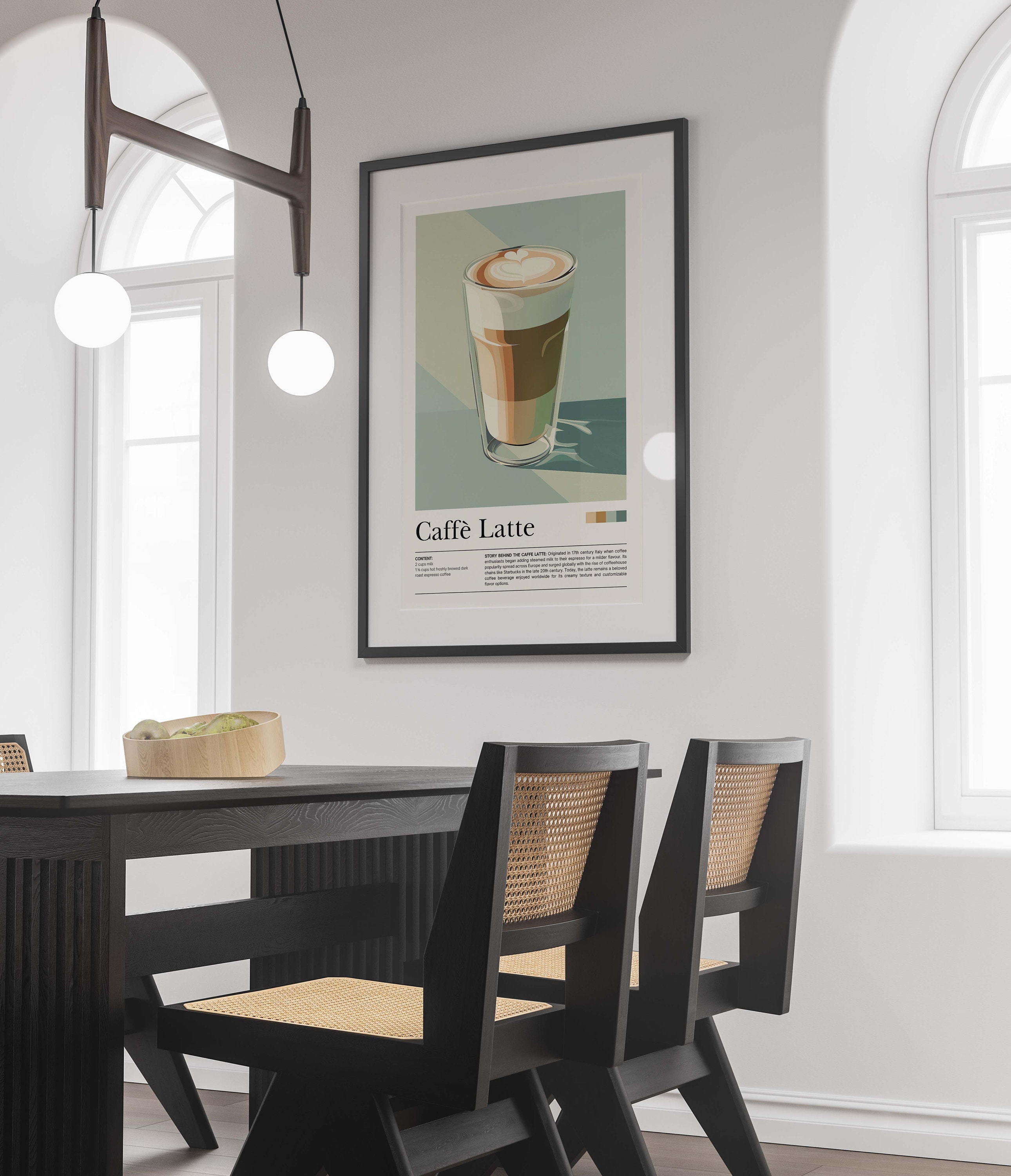 Retro Caffè Latte Poster Vintage Coffee Art Print, Nostalgic Cafe Decor ...