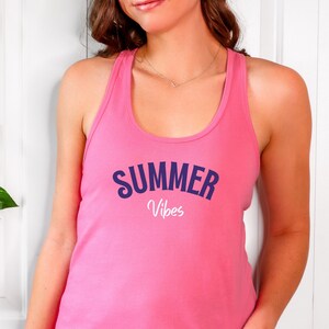 Summer Vibes Tank Top , Summer tank, Lake tank, beach tank,  Women&#39;s Ideal Racerback Tank