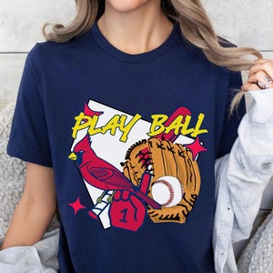 St. Louis Baseball Shirt, Cardinal Play Ball Tee, Baseball Fan Apparel, Team Gear, Red Birds Fan Clothing, Baseball Lover, St. Louis Team
