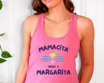Mamacita necesita una margarita Camiseta sin mangas con espalda cruzada, Vacaciones de verano