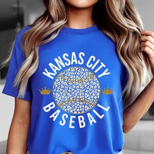 Baseballshirt Kansas City, T-shirt koningsblauwe jersey afbeelding 1