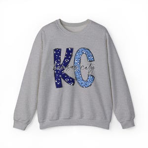 Kansas City Baseball KC Leopardmönstrad Crewneck-tröja | Kungsblå Kläder och Utrustning för Team Tailgate bild 6