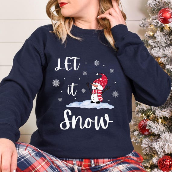 Navidad Sudaderas NavideÃ±as Azul Rey Sudadera Navideña Let It