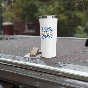 Kansas City Baseball Tumbler, KC Sports Team Fan Drink Cup, Baseball Tailgate Tumbler, Royal Blue Leopard Design Insulated Mug, Drink Cooler image 5