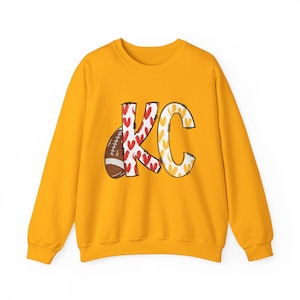 Kansas City Football Sweatshirt, KC Football Crewneck, KC Team Jersey, Fan Gear, Tailgate Apparel, Football Fan Gift, KC Pride Hearts Shirt image 6